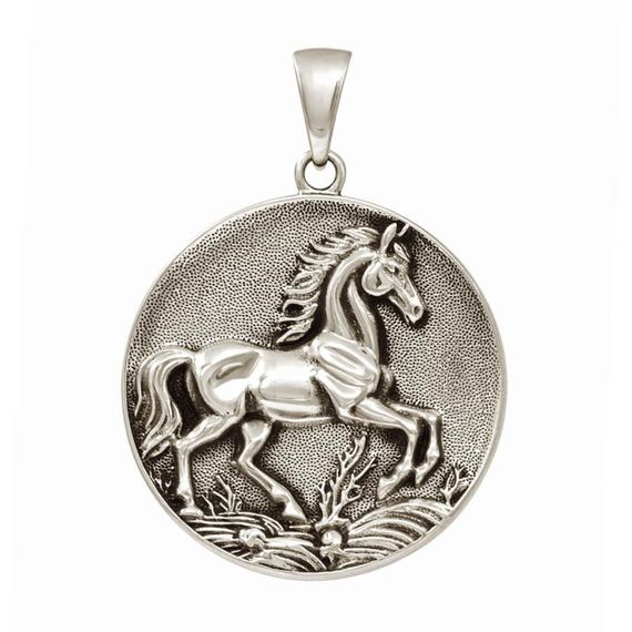 Лошадь - подвеска из мельхиора, вид 1