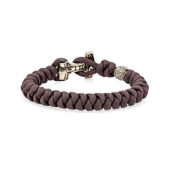 Браслет из тёмно-коричневого паракорда с Молотом тора Bayer и медведем из мельхиора, фото 3