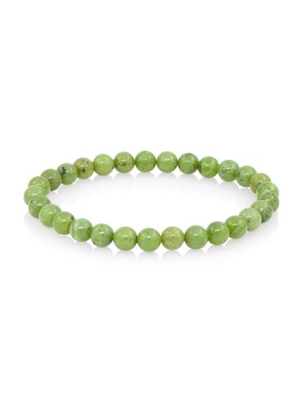 Браслет из камней серпентина фотография, вид сбоку