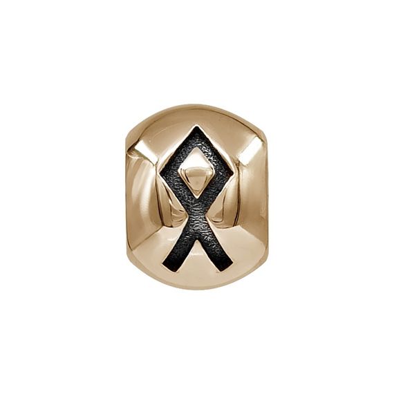 Шарм с руной Одал - бусина для браслета из бронзы, вид 2