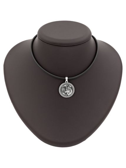 Китайский знак зодиака Собака подвеска из серебра 925 пробы, на постаменте