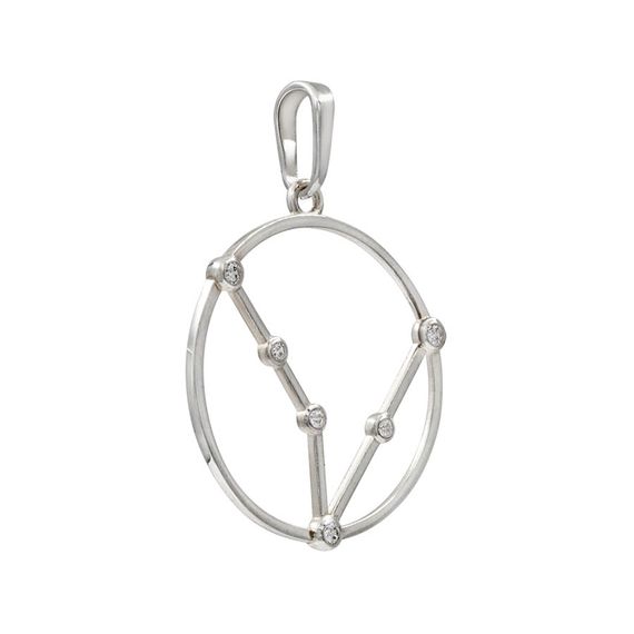 Подвеска на шею Созвездие Рыбы Знак зодиака серебро с фианитами, фото 3
