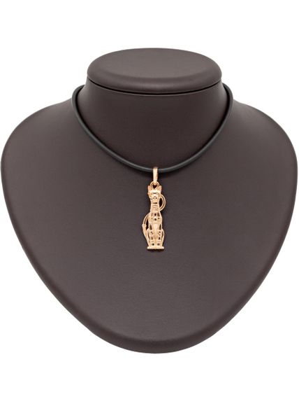 Подвеска «Кошка Бастет» из серебра с позолотой на постаменте