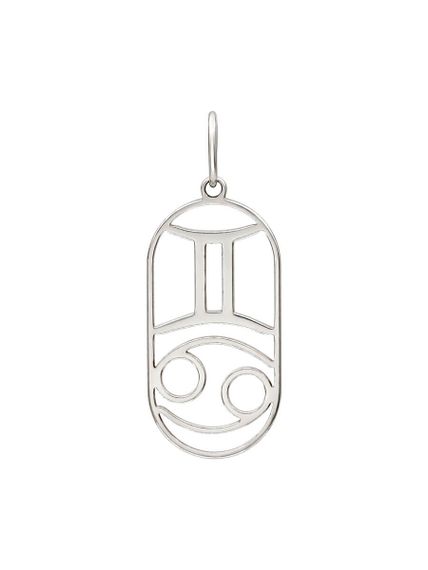 Фото подвески Куспид Близнецы-Рак из серебра, вид спереди