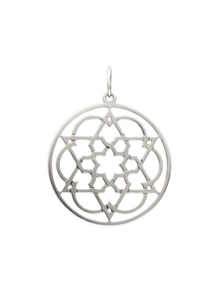 Подвеска Звезда Давида Прана в круге из серебра, вид спереди