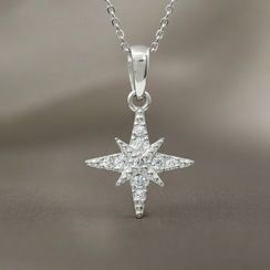 Подвеска Вифлеемская звезда из серебра 925 пробы с фианитами