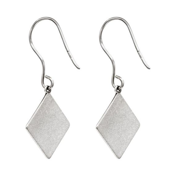 Ромб Иллюминатов - ювелирные серьги из серебра 925 пробы, вид сзади полубоком