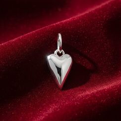 Сердце литое - подвеска на серьги из серебра 925 пробы