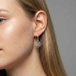 Макошь - ювелирные серьги - славянский оберег из серебра 925 пробы