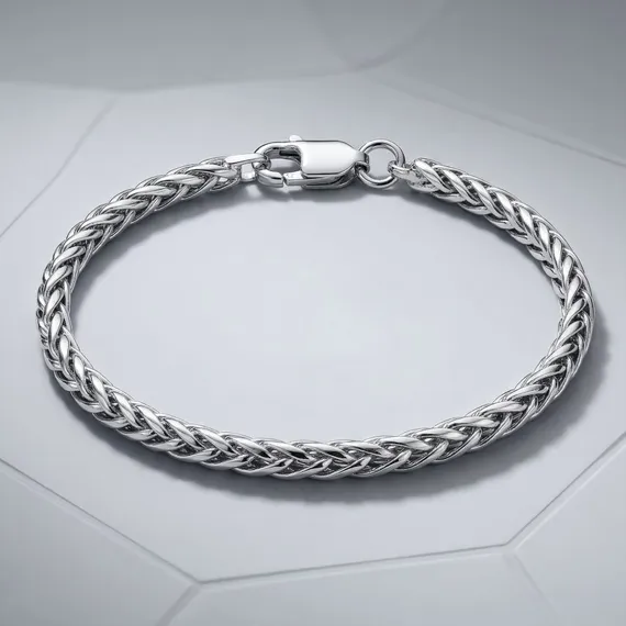 Браслет цепочка серебряная Колос тройной