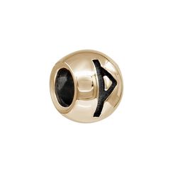 Шарм с руной Турисаз - бусина для браслета из бронзы