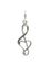Фото кулона Скрипичный ключ из серебра, вид анфас на белом фоне.