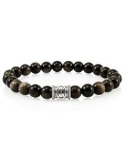 Браслет из обсидиана Исполнение желаний и руна Дагаз