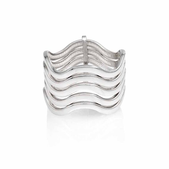 Кольцо Волна из серебра 925 пробы, фото 1