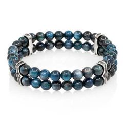 Браслет Всевидящее Око из Мельхиора Двойной с кианитом синим 6 мм