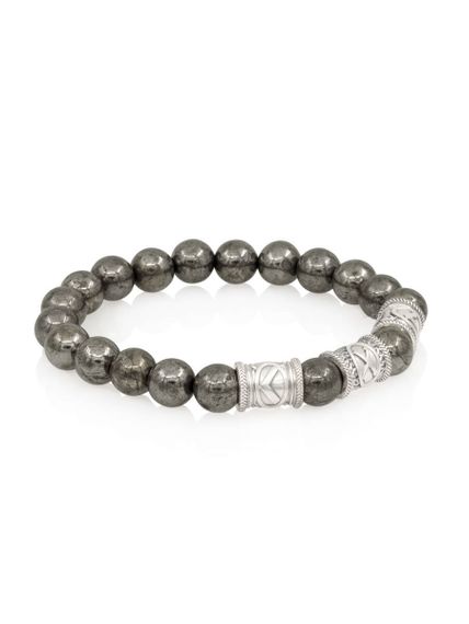 Браслет из натурального пирита с рунами Кеназ, Гебо, Лагуз - Женская привлекательность, вид сбоку 1