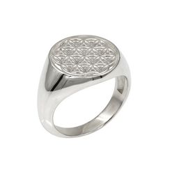 Кольцо Цветок жизни из серебра