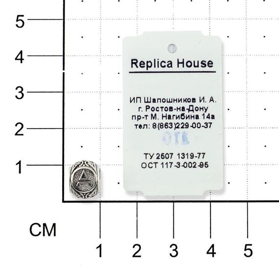 Шарм «Велес» из серебра на размерной сетке