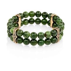 Браслет Всевидящее Око из Бронзы Двойной с нефритом 8 мм