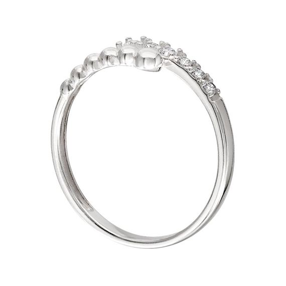 Кольцо Точки с камнями из серебра 925 пробы с фианитами, вид 1