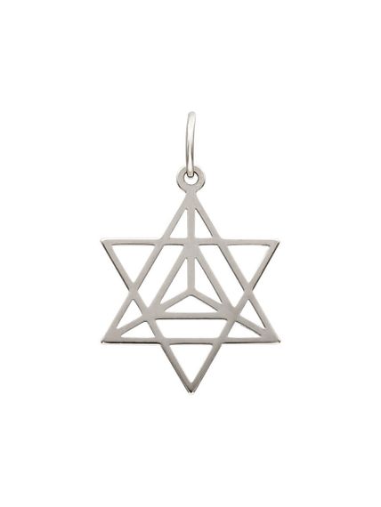 Подвеска Меркаба (Звездный Тетраэдр) из серебра, вид сзади