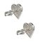 Серьги-пусеты Сердце большое из серебра 925 пробы, вид 3