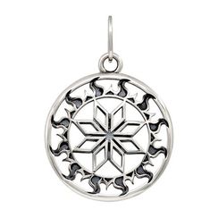 Подвеска Алатырь малый - кулон из серебра 925 облегчённый