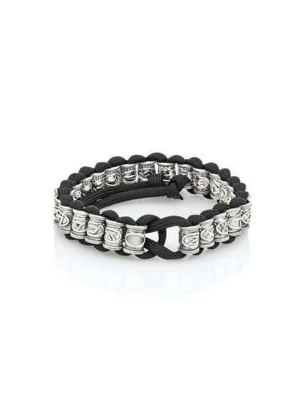 Браслет со скандинавскими рунами из серебра 925 на паракорде, вид 10