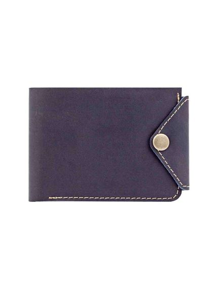 Фото компактного портмоне Классического из синей кожи, в сложенном виде.