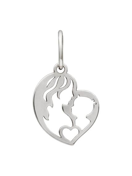 Мать и дитя подвеска из серебра 925 пробы, вид спереди