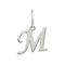 Подвеска в виде буквы М - кулон из серебра 925 пробы, вид спереди