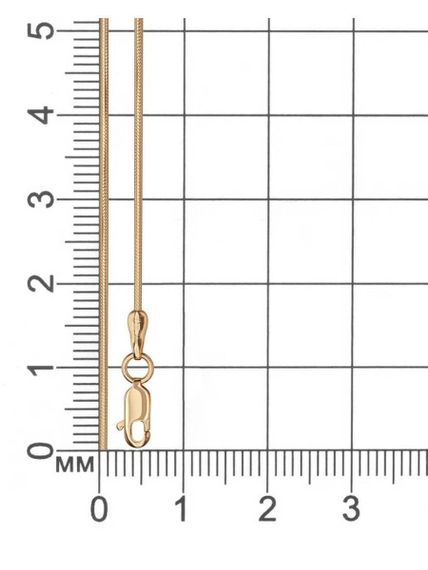 Фото цепочка на шею снейк серебро с позолотой 9260 инфографика размерная сетка