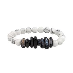 Браслет из натуральных камней агата полосатого и магнезита
