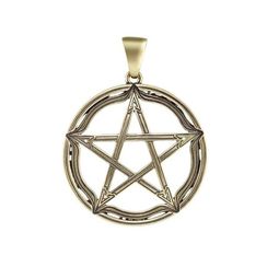Пентаграмма подвеска из бронзы или мельхиора