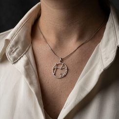 Подвеска на шею Созвездие Стрелец Знак зодиака серебро с фианитами