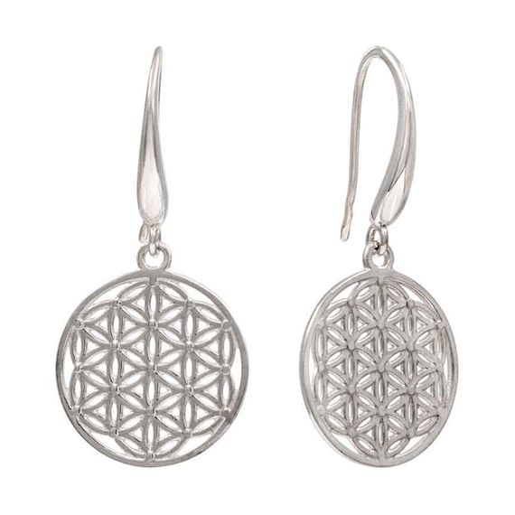 Цветок жизни - серьги из серебра, фото 1