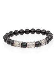 Браслет из натурального чёрного кварца с рунами Уруз, Ингуз, Беркана - Восстановление энергии