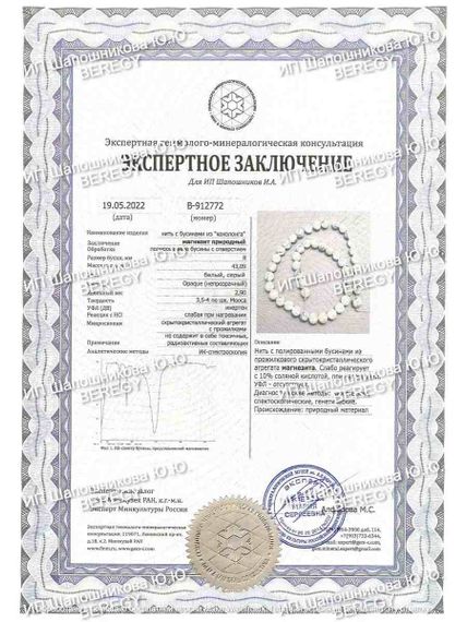 Браслет из магнезита, заключение