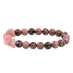 Браслет из натуральных камней родонита и кварца розового