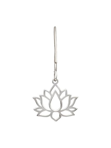 Серьги Лотос малый из серебра, вид сзади