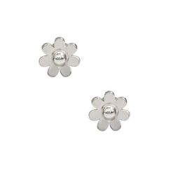 Серьги-пусеты Цветок Ромашка из серебра 925 пробы