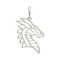 Подвеска Дракон - кулон из серебра 925, вид спереди