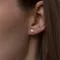 Серьги-пусеты Цветок mini из серебра 925 пробы, живое фото 1