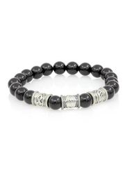 Браслет из натурального чёрного кварца с рунами Одал, Тейваз, Феху - Достижение целей