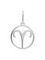 Подвеска Знак зодиака Овен из серебра, вид сзади