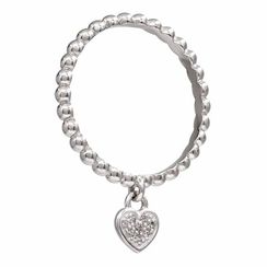 Кольцо Точки с подвеской из серебра 925 пробы с фианитами