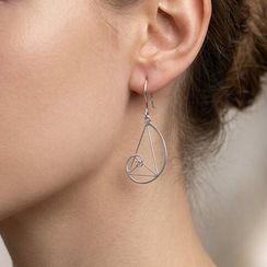 Серьги Золотое сечение Фибоначчи из серебра