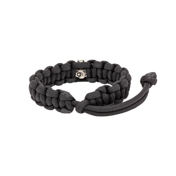 Браслет с шармом Белка из мельхиора - чёрный паракорд, фото 3