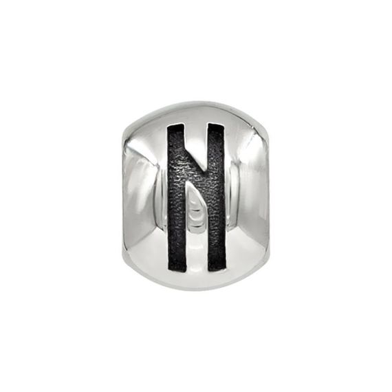 Шарм с руной Хагалаз - подвеска из серебра 925 пробы скандинавский оберег, вид спереди