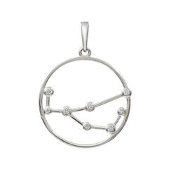 Подвеска на шею Созвездие Дева Знак зодиака серебро с фианитами